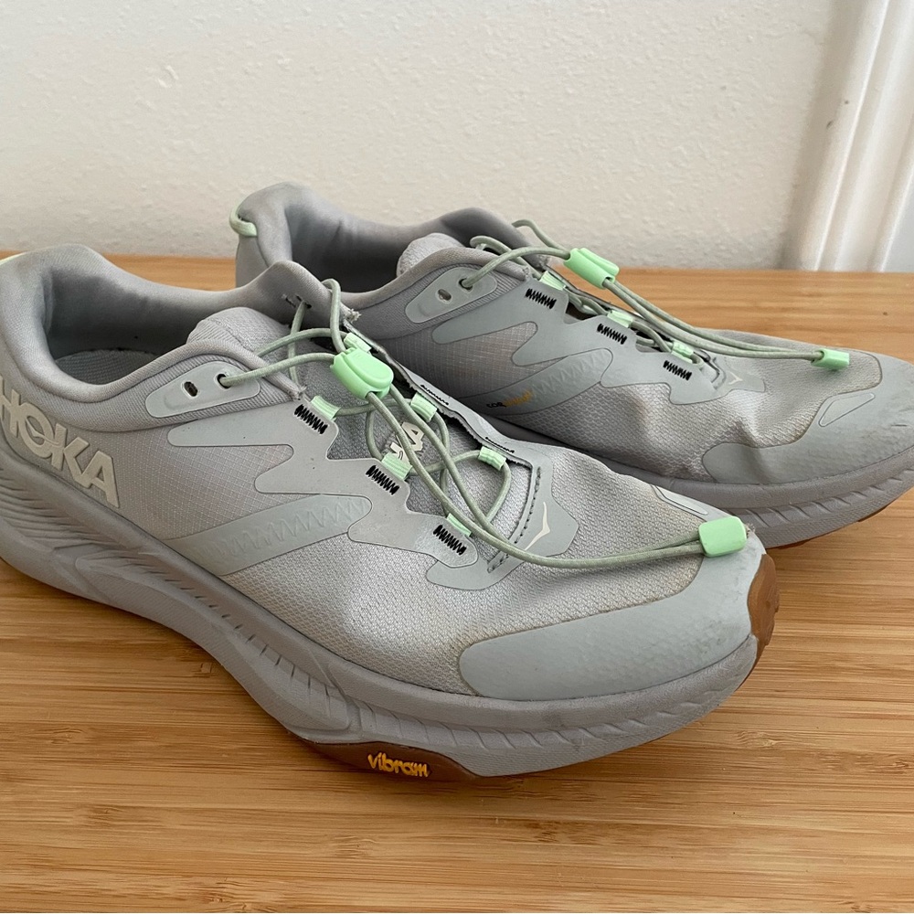 Hoka Transport Commuter SHOES Women’s Size 8.5B (Harbor Mist/Lime Glow color)
